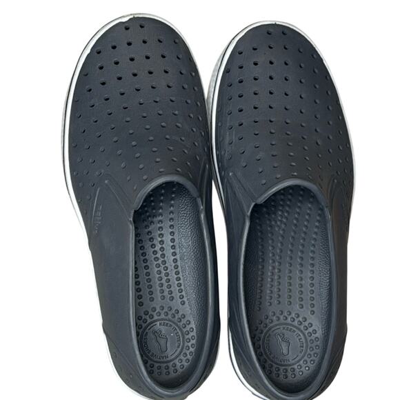 Native Miles Dublin Slip-On Grey Shell White Base M6/W8, Washable - Picture 2 of 12